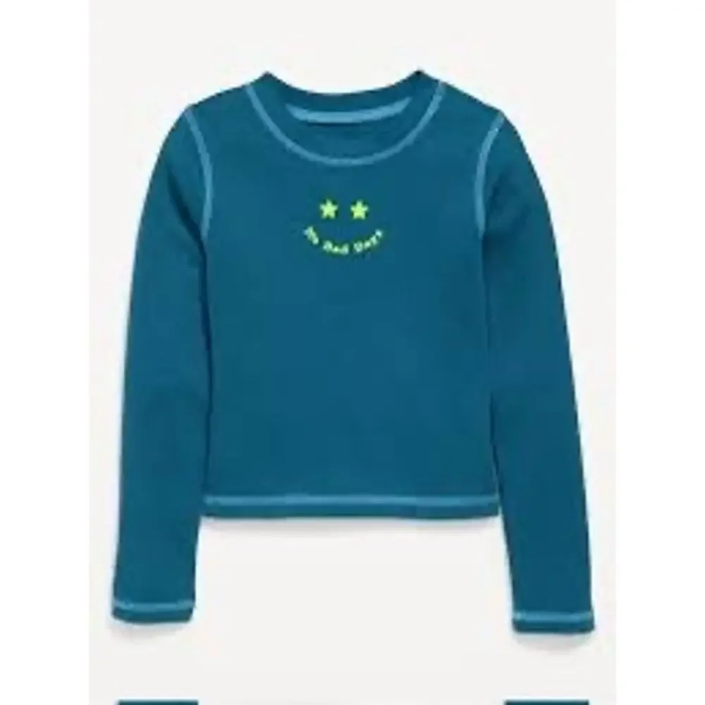 Old Navy Blue Ribbed Fitted Long-Sleeve 